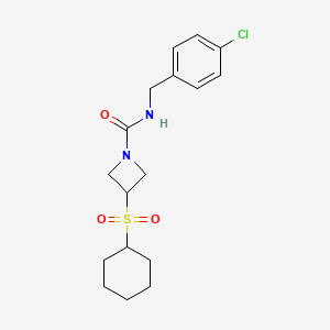 molecular formula C17H23ClN2O3S B2645378 N-(4-chlorobenzyl)-3-(cyclohexylsulfonyl)azetidine-1-carboxamide CAS No. 1797632-10-0