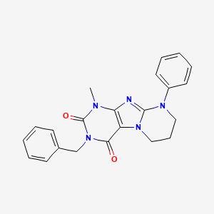 molecular formula C22H21N5O2 B2645379 3-benzyl-1-methyl-9-phenyl-7,8-dihydro-6H-purino[7,8-a]pyrimidine-2,4-dione CAS No. 332400-79-0