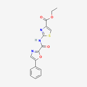 molecular formula C16H13N3O4S B2645402 Ethyl 2-(5-phenyloxazole-2-carboxamido)thiazole-4-carboxylate CAS No. 1795412-93-9