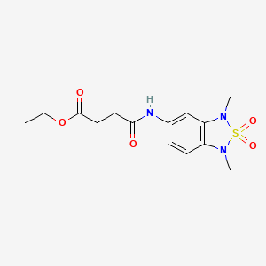 molecular formula C14H19N3O5S B2645418 Ethyl 4-((1,3-dimethyl-2,2-dioxido-1,3-dihydrobenzo[c][1,2,5]thiadiazol-5-yl)amino)-4-oxobutanoate CAS No. 2034483-03-7