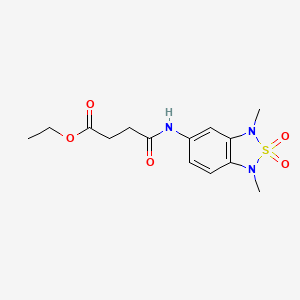 molecular formula C14H19N3O5S B2645418 4-((1,3-二甲基-2,2-二氧化-1,3-二氢苯并[c][1,2,5]噻二唑-5-基)氨基)-4-氧代丁酸乙酯 CAS No. 2034483-03-7