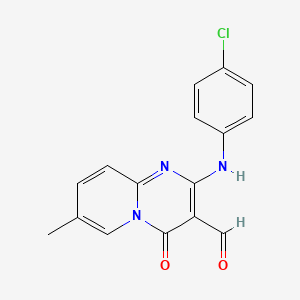 2-[(4-chlorophenyl)amino]-7-methyl-4-oxo-4H-pyrido[1,2-a]pyrimidine-3-carbaldehyde