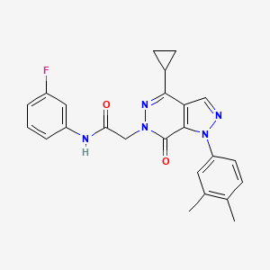 molecular formula C24H22FN5O2 B2645421 2-(4-cyclopropyl-1-(3,4-dimethylphenyl)-7-oxo-1H-pyrazolo[3,4-d]pyridazin-6(7H)-yl)-N-(3-fluorophenyl)acetamide CAS No. 1105240-00-3