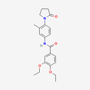 molecular formula C22H26N2O4 B2645428 3,4-diethoxy-N-[3-methyl-4-(2-oxopyrrolidin-1-yl)phenyl]benzamide CAS No. 941933-35-3