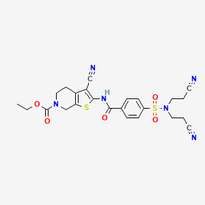 ethyl 2-(4-(N,N-bis(2-cyanoethyl)sulfamoyl)benzamido)-3-cyano-4,5-dihydrothieno[2,3-c]pyridine-6(7H)-carboxylate