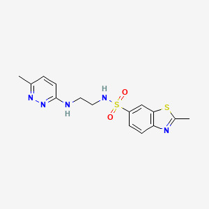 2-methyl-N-(2-((6-methylpyridazin-3-yl)amino)ethyl)benzo[d]thiazole-6-sulfonamide