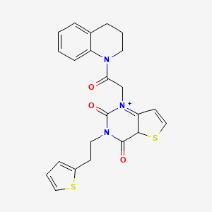 molecular formula C23H21N3O3S2 B2645442 1-[2-氧代-2-(1,2,3,4-四氢喹啉-1-基)乙基]-3-[2-(噻吩-2-基)乙基]-1H,2H,3H,4H-噻吩[3,2-d]嘧啶-2,4-二酮 CAS No. 1261007-11-7