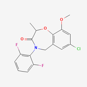 molecular formula C17H14ClF2NO3 B2645446 7-氯代-4-(2,6-二氟苯基)-9-甲氧基-2-甲基-4,5-二氢-1,4-苯并恶二氮杂卓-3(2H)-酮 CAS No. 1396854-67-3