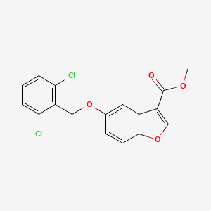 molecular formula C18H14Cl2O4 B2645447 Methyl 5-[(2,6-dichlorophenyl)methoxy]-2-methyl-1-benzofuran-3-carboxylate CAS No. 307552-10-9