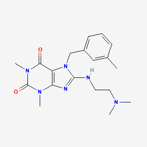 molecular formula C19H26N6O2 B2645457 8-{[2-(dimethylamino)ethyl]amino}-1,3-dimethyl-7-[(3-methylphenyl)methyl]-2,3,6,7-tetrahydro-1H-purine-2,6-dione CAS No. 359901-67-0