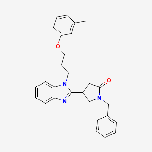 molecular formula C28H29N3O2 B2645468 1-benzyl-4-(1-(3-(m-tolyloxy)propyl)-1H-benzo[d]imidazol-2-yl)pyrrolidin-2-one CAS No. 847396-62-7