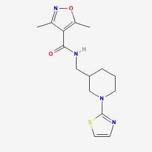molecular formula C15H20N4O2S B2645473 3,5-dimethyl-N-((1-(thiazol-2-yl)piperidin-3-yl)methyl)isoxazole-4-carboxamide CAS No. 1705343-24-3
