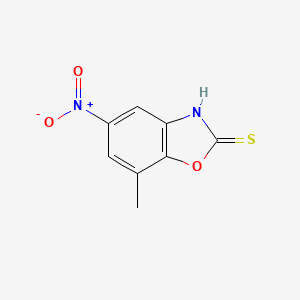 molecular formula C8H6N2O3S B2645474 7-Methyl-5-nitro-1,3-benzoxazole-2-thiol CAS No. 2137726-05-5