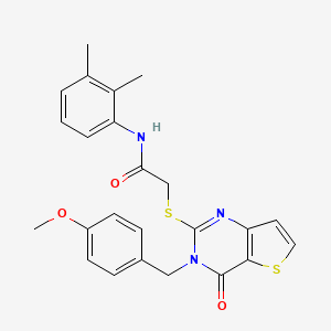 molecular formula C24H23N3O3S2 B2645475 N-(2,3-二甲基苯基)-2-{[3-(4-甲氧基苄基)-4-氧代-3,4-二氢噻吩并[3,2-d]嘧啶-2-基]硫代}乙酰胺 CAS No. 1252852-70-2