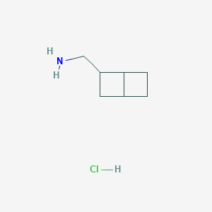 molecular formula C7H14ClN B2645476 2-二环[2.2.0]己基甲胺；盐酸盐 CAS No. 2413903-67-8