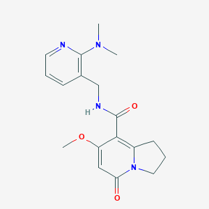 N-((2-(dimethylamino)pyridin-3-yl)methyl)-7-methoxy-5-oxo-1,2,3,5-tetrahydroindolizine-8-carboxamide