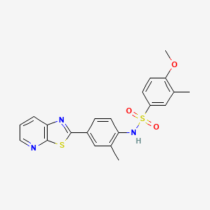 molecular formula C21H19N3O3S2 B2645484 4-methoxy-3-methyl-N-(2-methyl-4-(thiazolo[5,4-b]pyridin-2-yl)phenyl)benzenesulfonamide CAS No. 912624-08-9