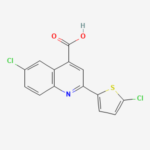 molecular formula C14H7Cl2NO2S B2645488 6-氯-2-(5-氯噻吩-2-基)喹啉-4-羧酸 CAS No. 897560-10-0