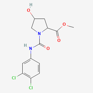 molecular formula C13H14Cl2N2O4 B2645490 Methyl 1-[(3,4-dichloroanilino)carbonyl]-4-hydroxy-2-pyrrolidinecarboxylate CAS No. 318247-31-3