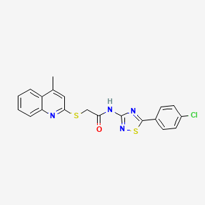 molecular formula C20H15ClN4OS2 B2645493 N-[5-(4-chlorophenyl)-1,2,4-thiadiazol-3-yl]-2-[(4-methylquinolin-2-yl)sulfanyl]acetamide CAS No. 690643-01-7