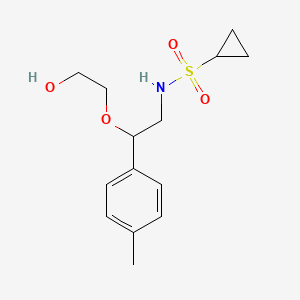 molecular formula C14H21NO4S B2645495 N-(2-(2-hydroxyethoxy)-2-(p-tolyl)ethyl)cyclopropanesulfonamide CAS No. 1795414-16-2