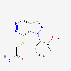 molecular formula C15H15N5O2S B2645506 2-((1-(2-methoxyphenyl)-4-methyl-1H-pyrazolo[3,4-d]pyridazin-7-yl)thio)acetamide CAS No. 1105238-78-5