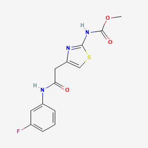 Methyl (4-(2-((3-fluorophenyl)amino)-2-oxoethyl)thiazol-2-yl)carbamate