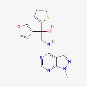1-(Furan-3-yl)-2-[(1-methylpyrazolo[3,4-d]pyrimidin-4-yl)amino]-1-thiophen-2-ylethanol