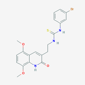 molecular formula C20H20BrN3O3S B2645528 1-(3-Bromophenyl)-3-(2-(5,8-dimethoxy-2-oxo-1,2-dihydroquinolin-3-yl)ethyl)thiourea CAS No. 887899-71-0