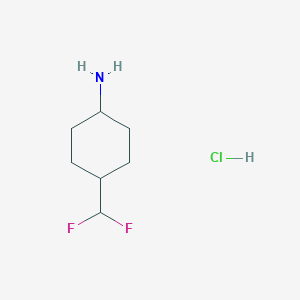 molecular formula C7H14ClF2N B2645532 4-(Difluoromethyl)cyclohexan-1-amine hydrochloride CAS No. 1461709-26-1