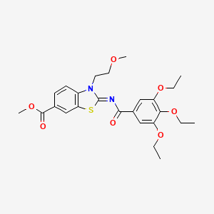 molecular formula C25H30N2O7S B2645535 (Z)-甲基 3-(2-甲氧基乙基)-2-((3,4,5-三乙氧基苯甲酰)亚氨基)-2,3-二氢苯并[d]噻唑-6-羧酸酯 CAS No. 864975-46-2