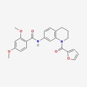 molecular formula C23H22N2O5 B2645537 N-[1-(furan-2-carbonyl)-3,4-dihydro-2H-quinolin-7-yl]-2,4-dimethoxybenzamide CAS No. 946244-12-8