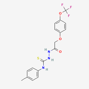 molecular formula C17H16F3N3O3S B2645551 4-(4-Methylphenyl)-1-(2-(4-(trifluoromethoxy)phenoxy)acetyl)thiosemicarbazide CAS No. 1024449-08-8