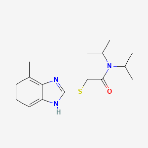 molecular formula C16H23N3OS B2645553 2-[(4-methyl-1H-benzimidazol-2-yl)sulfanyl]-N,N-di(propan-2-yl)acetamide CAS No. 892687-30-8