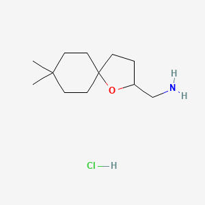 molecular formula C12H24ClNO B2645554 (8,8-Dimethyl-1-oxaspiro[4.5]decan-2-yl)methanamine hydrochloride CAS No. 2230798-30-6