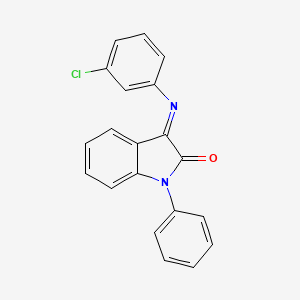 molecular formula C20H13ClN2O B2645559 3-(3-Chlorophenyl)imino-1-phenylindol-2-one CAS No. 303984-49-8