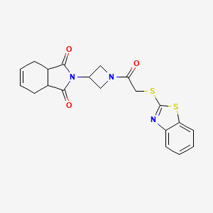 molecular formula C20H19N3O3S2 B2645562 2-(1-(2-(benzo[d]thiazol-2-ylthio)acetyl)azetidin-3-yl)-3a,4,7,7a-tetrahydro-1H-isoindole-1,3(2H)-dione CAS No. 2034423-78-2