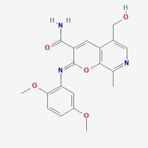 2-(2,5-Dimethoxyphenyl)imino-5-(hydroxymethyl)-8-methylpyrano[2,3-c]pyridine-3-carboxamide