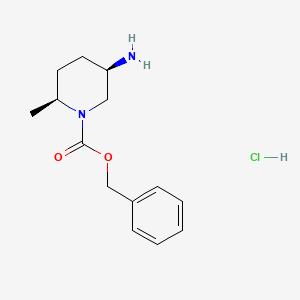 molecular formula C14H21ClN2O2 B2645578 (2S,5R)-苄基5-氨基-2-甲基哌啶-1-羧酸盐盐酸盐 CAS No. 1207853-23-3