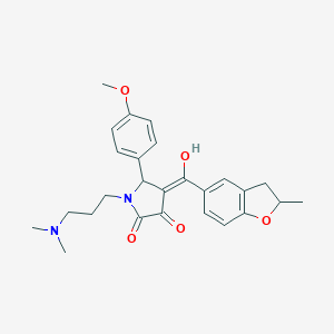 molecular formula C26H30N2O5 B264558 1-[3-(dimethylamino)propyl]-3-hydroxy-5-(4-methoxyphenyl)-4-[(2-methyl-2,3-dihydro-1-benzofuran-5-yl)carbonyl]-1,5-dihydro-2H-pyrrol-2-one 