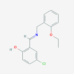molecular formula C16H16ClNO2 B2645580 4-chloro-2-{(E)-[(2-ethoxybenzyl)imino]methyl}phenol CAS No. 1232817-98-9