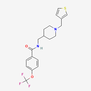molecular formula C19H21F3N2O2S B2645589 N-((1-(thiophen-3-ylmethyl)piperidin-4-yl)methyl)-4-(trifluoromethoxy)benzamide CAS No. 1421532-47-9