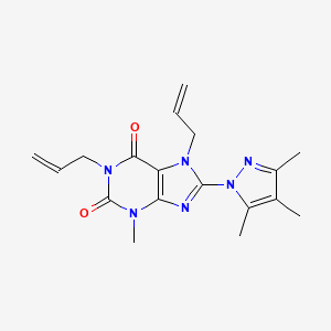 3-Methyl-1,7-bis(prop-2-enyl)-8-(3,4,5-trimethylpyrazol-1-yl)purine-2,6-dione