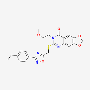 6-({[3-(4-ethylphenyl)-1,2,4-oxadiazol-5-yl]methyl}sulfanyl)-7-(2-methoxyethyl)-2H,7H,8H-[1,3]dioxolo[4,5-g]quinazolin-8-one