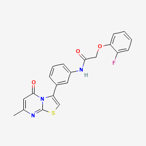 molecular formula C21H16FN3O3S B2645600 2-(2-氟苯氧基)-N-(3-(7-甲基-5-氧代-5H-噻唑并[3,2-a]嘧啶-3-基)苯基)乙酰胺 CAS No. 1021116-15-3