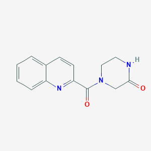 molecular formula C14H13N3O2 B2645601 4-(Quinoline-2-carbonyl)piperazin-2-one CAS No. 852859-58-6