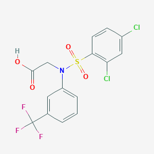 molecular formula C15H10Cl2F3NO4S B2645602 2-[N-(2,4-dichlorophenyl)sulfonyl-3-(trifluoromethyl)anilino]acetic acid CAS No. 337922-15-3