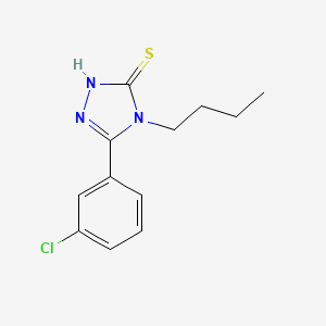 molecular formula C12H14ClN3S B2645607 4-Butyl-5-(3-chlorophenyl)-4H-1,2,4-triazol-3-ylhydrosulfide CAS No. 92696-66-7