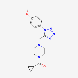 molecular formula C17H22N6O2 B2645610 环丙基(4-((1-(4-甲氧基苯基)-1H-四唑-5-基)甲基)哌嗪-1-基)甲酮 CAS No. 1040678-09-8