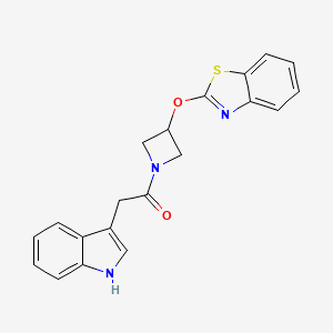 molecular formula C20H17N3O2S B2645611 1-(3-(苯并[d]噻唑-2-氧基)氮杂环丁-1-基)-2-(1H-吲哚-3-基)乙酮 CAS No. 1798510-98-1
